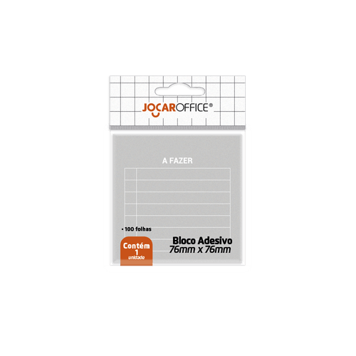 Bloco Adesivo A Fazer Cinza 76Mmx76Mm 100F Cx/ 12 Blocos Jocar Office