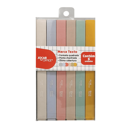 Marca Texto 6 Cores Cx C/ 6 Estojos Jocar Office