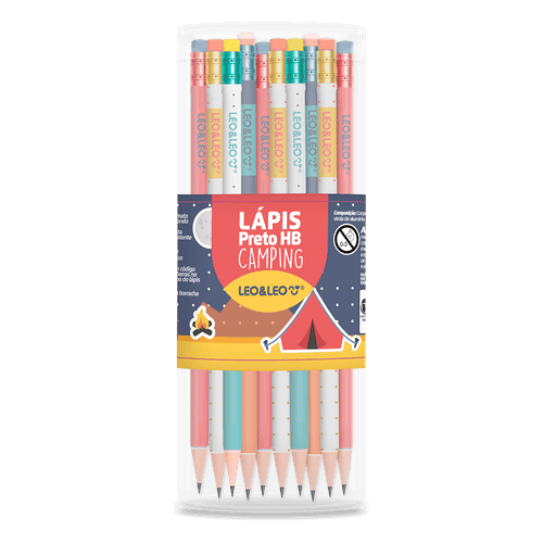 Lápis Grafite Hb Camping  C/ Borracha Pote C/ 72 Und Leoeleo