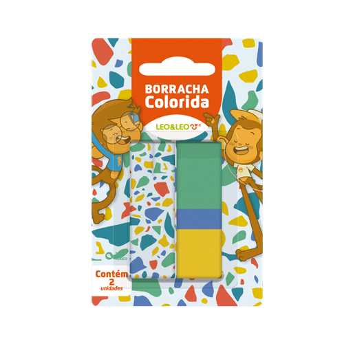 Borracha Colorida  Caixa C/24 Blister C/ 2 Und Leo E Leo