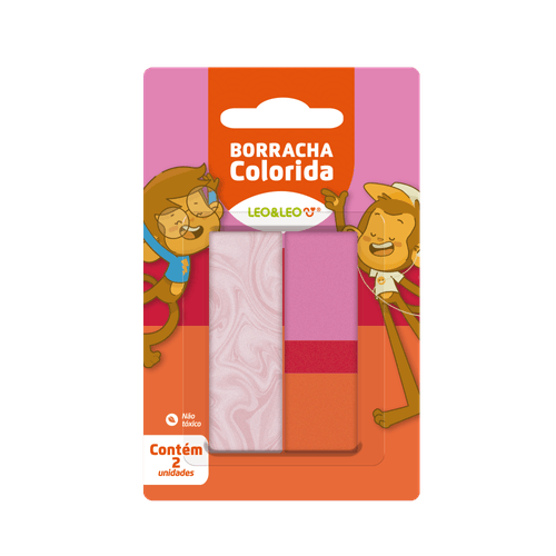 Borracha Colorida  Caixa C/24 Blister C/ 2 Und Leo E Leo
