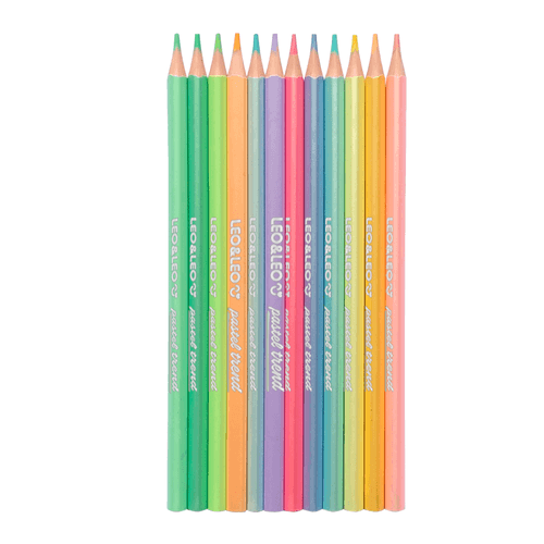 Lápis 12 Cores Pastel Trend Leoeleo