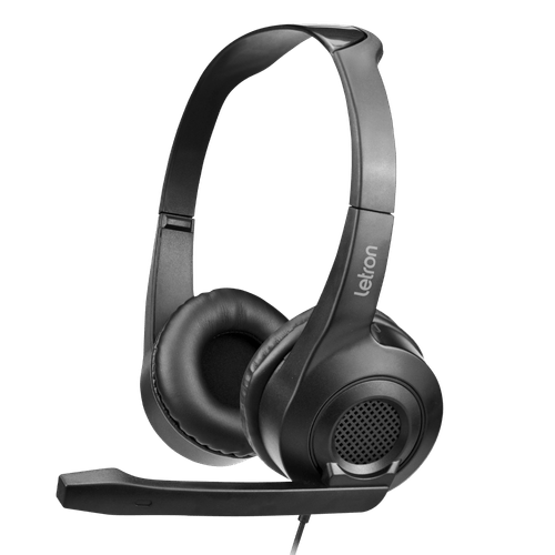 Headset Home Office Preto Estereo Driver Ergonômico Cabo 3M Letron