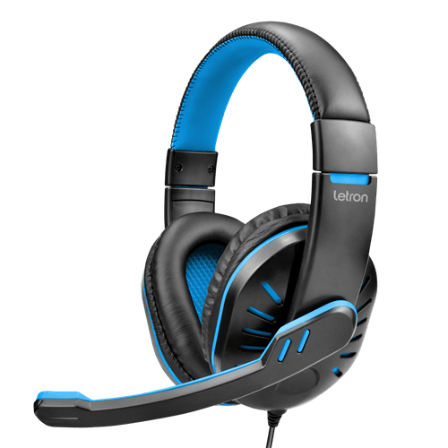 Headset Gamer Line P2 Estereo Driver 40 Mm Cabo 1.8M Preto E Azul Letron