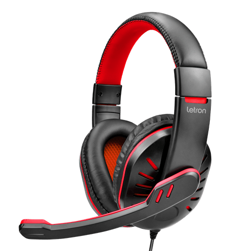 Headset Gamer Line P2 Driver Estereo 40 Mm Cabo 1.8M Preto E Vermelho Letron