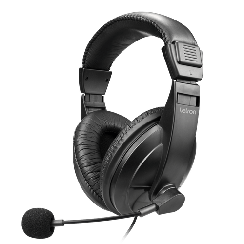 Headset Office Jumbo Estéreo Driver 40 Mm Ergonômico Cabo 3M Preto Letron