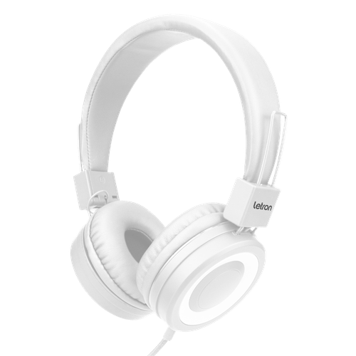 Headphone Circle Branco Estereo Driver 40 Mm C/ Fio 1,9M Letron