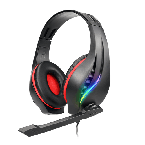 Headset Gamer Gank Preto E Vermelho Led Driver 40 Mm Cabo 3,5M Letron