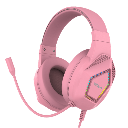 Headset Gamer Play On Rosa Led Rainbow 2M Driver 40Mm Letron
