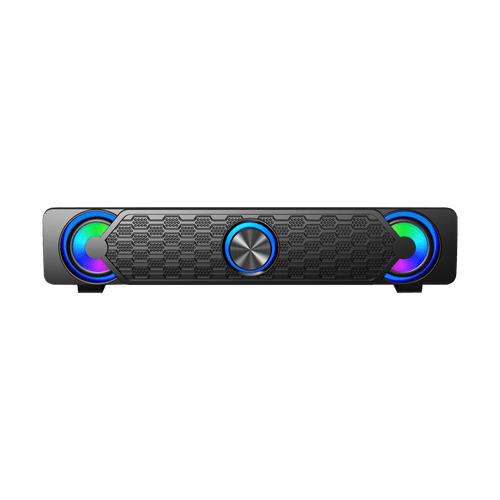 Soundbar Gamer Round Led Rgb 7 Cores 2X3W Usb/Aux Letron