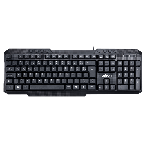 Teclado Gamer Player Preto Membrana Tecla Multimidia Ergonômico Letron