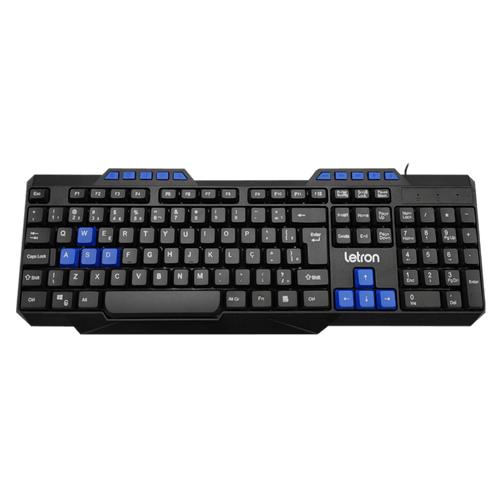 Teclado Gamer Geek Windows Lock Azul Letron