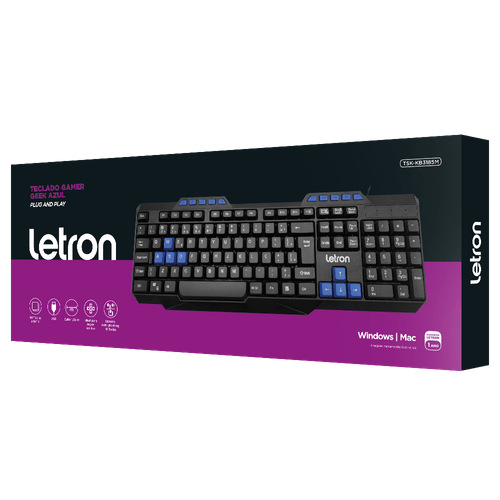 Teclado Gamer Geek Windows Lock Azul Letron