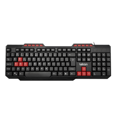 Teclado Gamer Geek Windows Lock Vermelho Letron