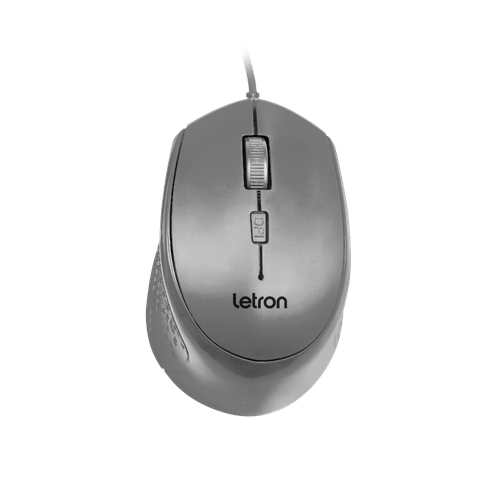 Mouse Optico Office Job Cinza Fio Usb Letron