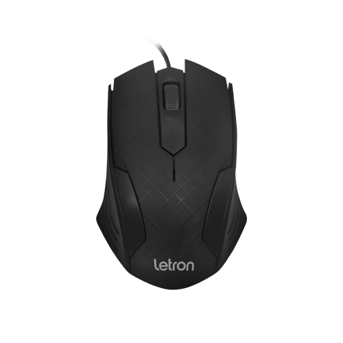 Mouse Optico Office Squares Preto Fio Usb Letron