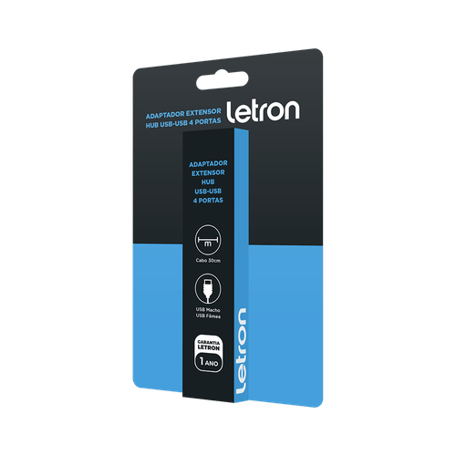 Adaptador Extensor Hub Usb-Usb 4 Portas Usb Femea E Macho Letron