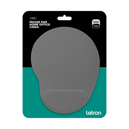 Mouse Pad Home Office Ergonomico Cinza Letron