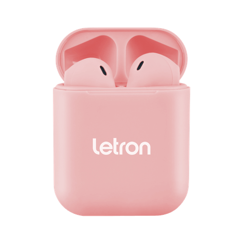 Fone Sem Fio Box Rosa Estereo Earbuds Case Carregador Bluetooth Letron