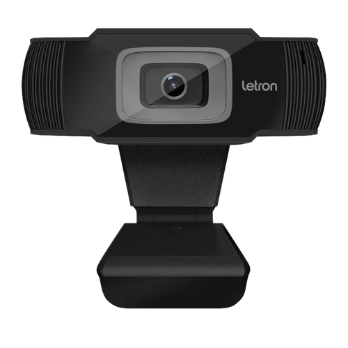 Webcam Grande Angular Wide 120 Vga Microfone E Alto Falante Preta Letron