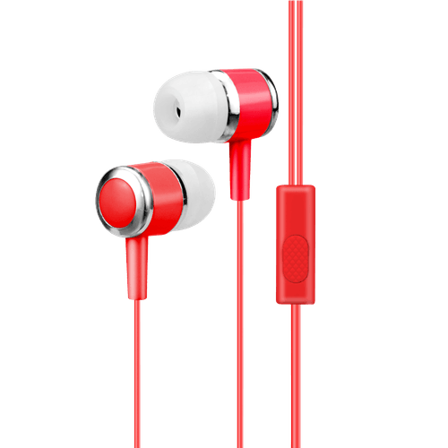 Fone De Ouvido Dot Vermelho Intra Auricular Com Fio E Microfone Letron