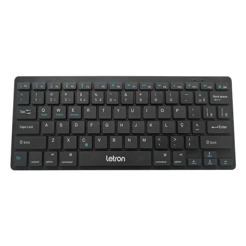 Teclado Office Free Sem Fio Ergonomico Bluetooth Preto Letron