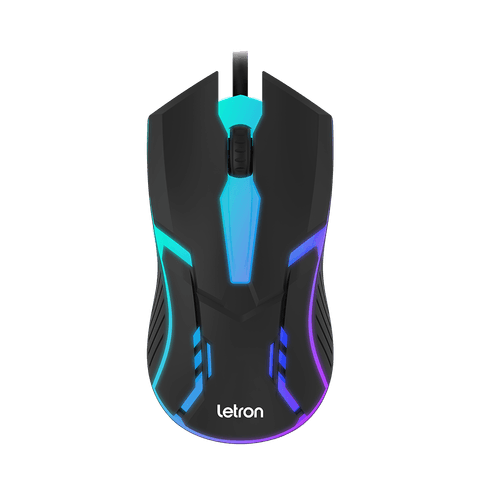 Mouse Óptico Letron Rgb 3 Botões Com 1000 Dpi, Usb Metron M1603B