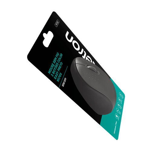 Mouse Sem Fio Letron Compacto, 3 Botões Com 800, Preto Color Easy