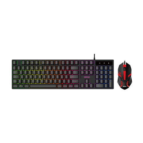 Kit Gamer Letron Teclado 114 Teclas Rgb, Mouse 3 Botões,1000 Dpi X-Black