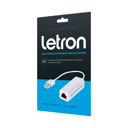 Adaptador Hub Branco Usb-Lan Letron