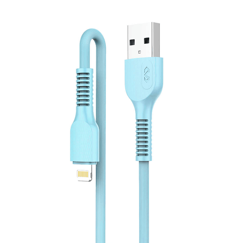 Cabo Lightning Alta Resistência Compatível com IOS, Letron Pvc 2M Azul