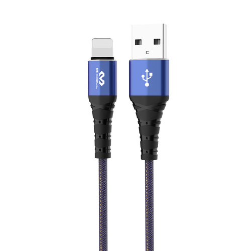 Cabo De Tecido Lightning Compatível com IOS, Letron 1M Azul