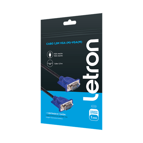 Cabo 1,5M Vga (M)-Vga(M) Letron