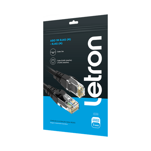 Cabo 1M Rj45 (M)-Rj45(M) CATP6 Rede Lan Letron