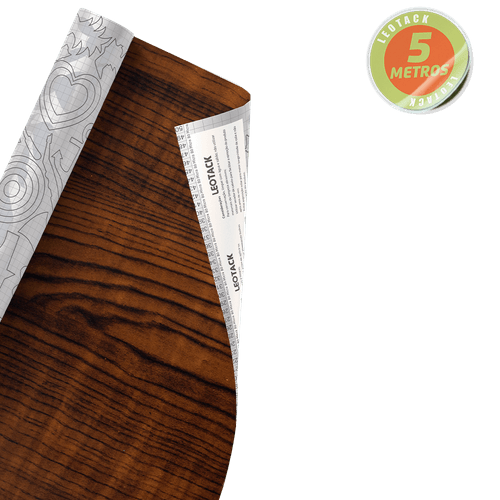 Plástico Adesivo Para Decoração Leotack Madeira Imbuia 45CM X 5M 80MIC ROLO LEOARTE