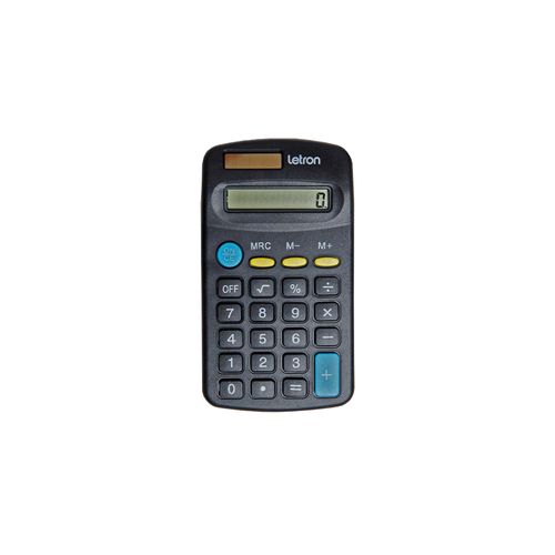 Calculadora De Bolso 8 Dígitos Preta Basic Solar - Letron