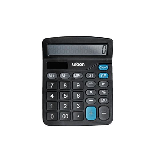 Calculadora De Mesa 12 Dígitos Preta Neo Solar - Letron