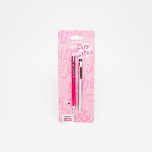 Kit Pink Vibes C/1 Caneta E 1 Lapiseira Leoarte