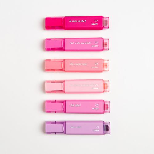 Marca Texto Pink Vibes 6 Cores Cx C/ 6 Estojos Leoarte