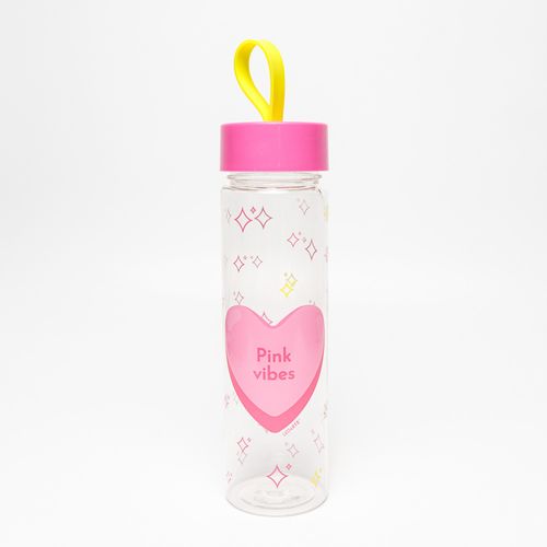 Garrafa Plástica Pink Vibes C/1Und Leoarte