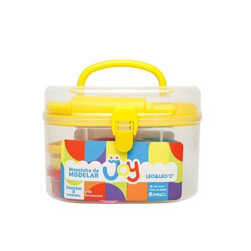 Kit Massa De Modelar Joy Maleta - 8 Cores Mais 15 Moldes Leoeleo