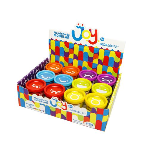 Massa De Modelar Joy Pote - Display C/ 12 - 6 Cores Leoeleo