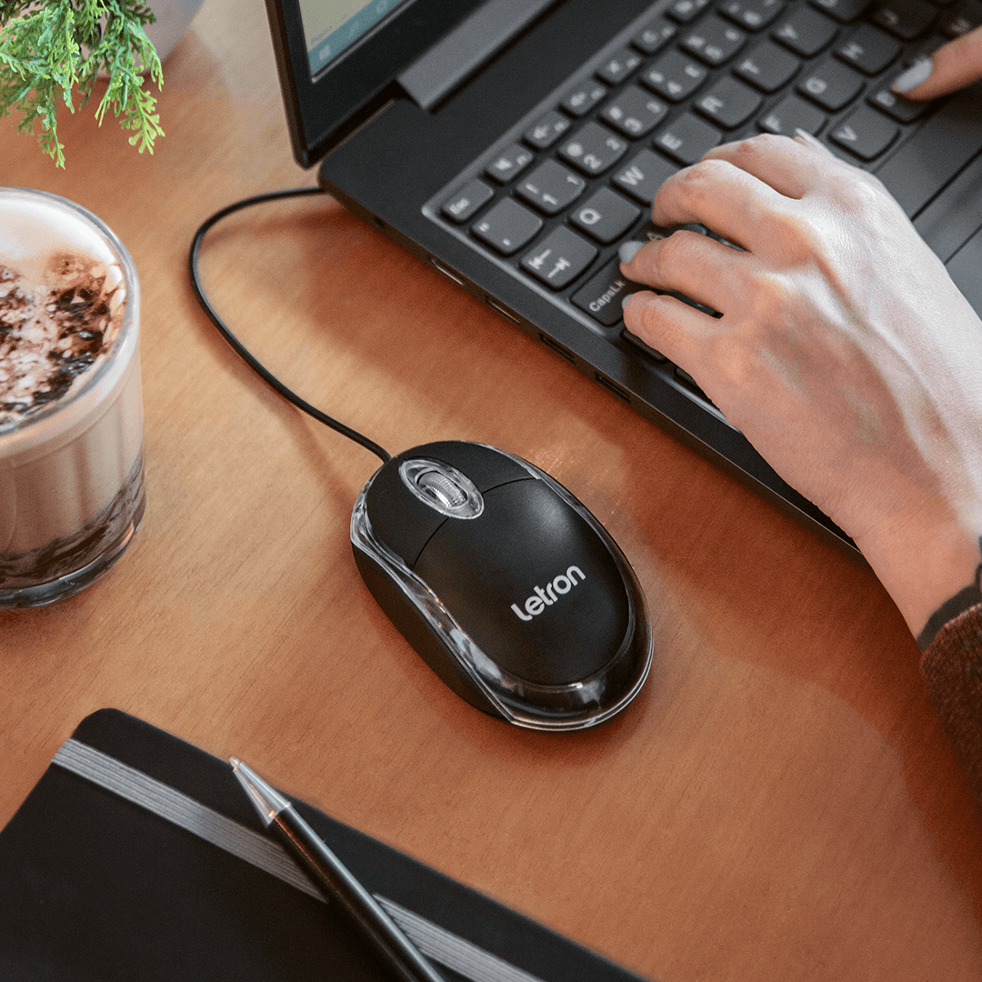 MOUSE ÓPTICO LETRON 3 BOTÕES COM 1000, USB DPI X-BLACK