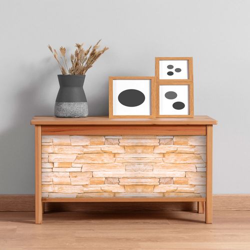 Plástico Adesivo Para Decoração Leotack Pedra 01  45Cmx10M 80Mic Rolo Leoarte