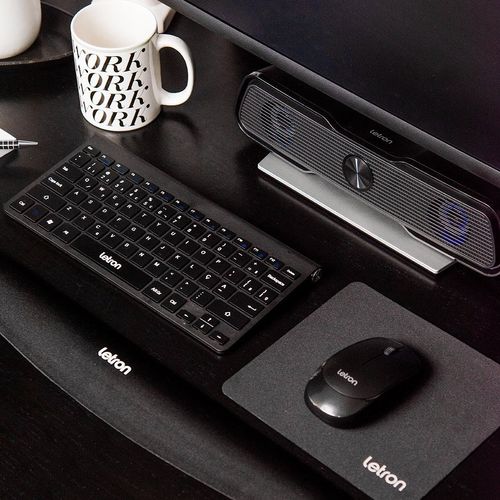 APOIO DE PULSO OFFICE LIFESTYLE PRETO EMBORRACHADO 46,5 x 7 CM LETRON