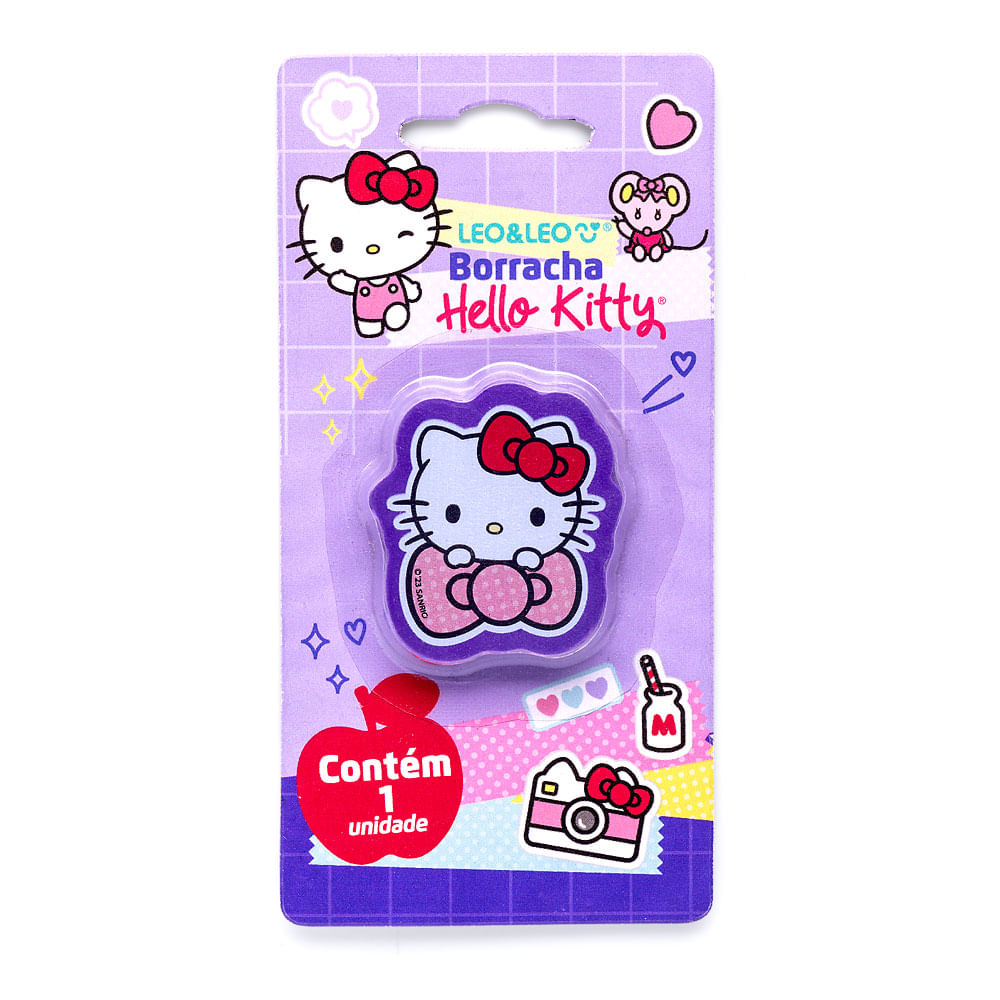 Borracha Hello Kitty Blister C/1 Und. - Cx/12 Blister 4 Personagens  Sortidos Leo&Leo