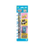KIT_LAPIS_HB_LOONEY-TUNES_2-LAPIS_APONTADOR_BORRACHA_CX-24_BLISTER_LEOELEO_71624