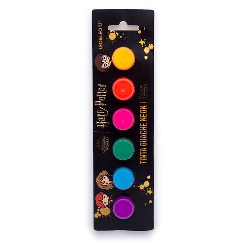 Guache Neon Harry Potter Blister C/6 Cores - 3,8Mm Por Pote - Leo&Leo