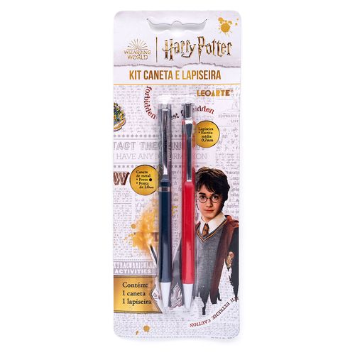 Kit Office Harry Potter C/1 Caneta E 1 Lapiseira Leoarte