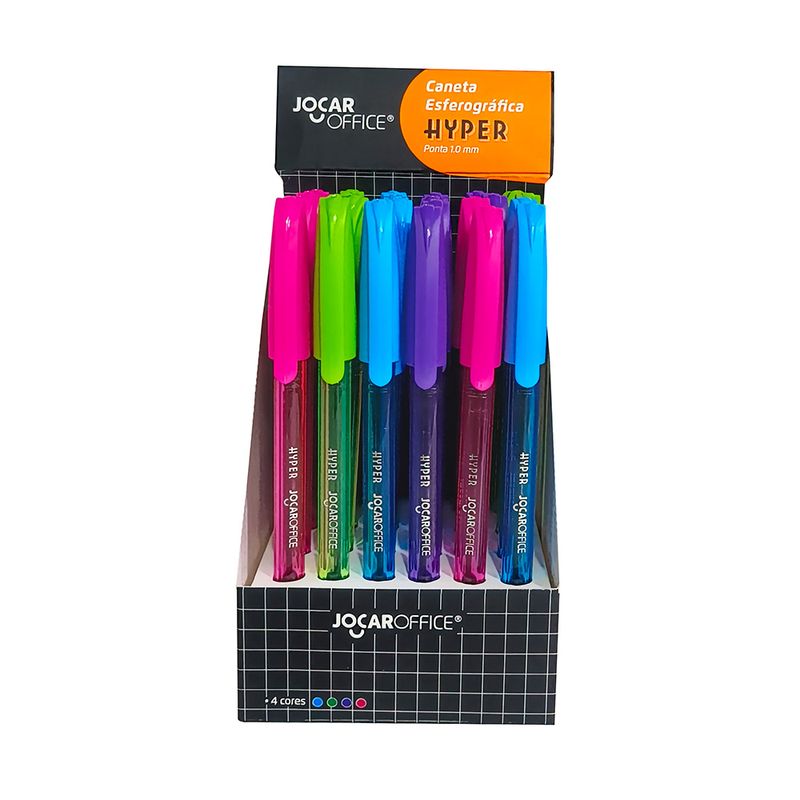caneta_esf__hyper_1_0_colorida___display_c_24_unid__sortidas_jocar_office_97920_embalagem